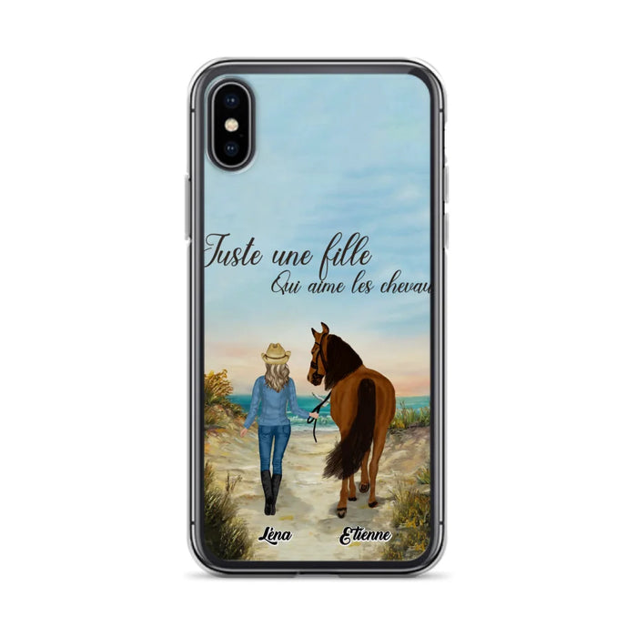 Étuis De Téléphone Personnalisés Pour Une Fille Qui Aime Les Chevaux - Cadeaux Personnalisés Pour Les Amoureux Des Chevaux - Jusqu'À 6 Chevaux - Juste Une Fille Qui Aime Les Chevaux