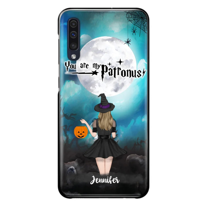 Custom Personalized Halloween Phone Case - Up to 3 Girls and 2 Cats - You Are My Patronus - Wiccan Decor/Pagan Decor