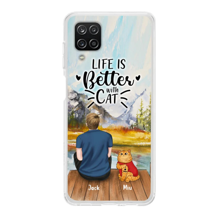 Custom Personalized Cat Dad Phone Case - Gifts For Cat Lovers With Upto 3 Cats - Best Cat Dad Ever - I Love Dad - Case For iPhone, Samsung And Xiaomi