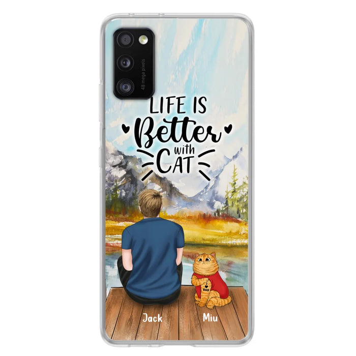 Custom Personalized Cat Dad Phone Case - Gifts For Cat Lovers With Upto 3 Cats - Best Cat Dad Ever - I Love Dad - Case For iPhone, Samsung And Xiaomi