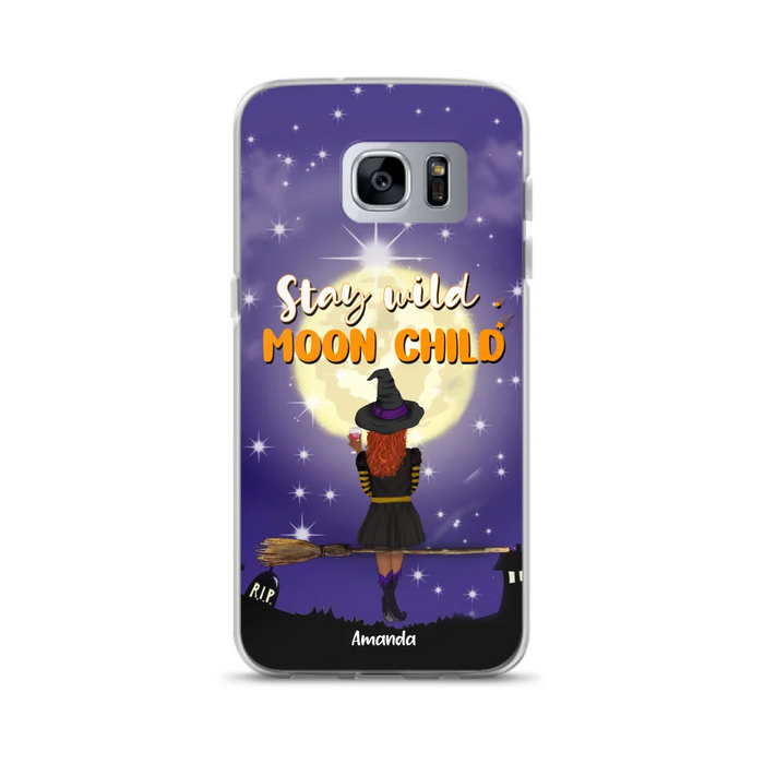 Custom Personalized Witchy Phone Case - Up to 3 Pets- Stay Wild Moon Child - Phone Case For iPhone, Samsung - OCEL9Z