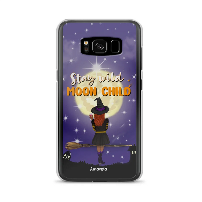 Custom Personalized Witchy Phone Case - Up to 3 Pets- Stay Wild Moon Child - Phone Case For iPhone, Samsung - OCEL9Z