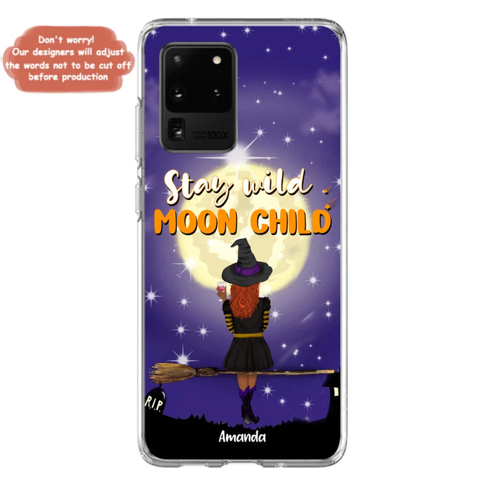 Custom Personalized Witchy Phone Case - Up to 3 Pets- Stay Wild Moon Child - Phone Case For iPhone, Samsung - OCEL9Z