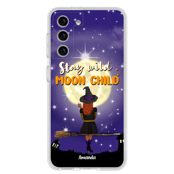 Custom Personalized Witchy Phone Case - Up to 3 Pets- Stay Wild Moon Child - Phone Case For iPhone, Samsung - OCEL9Z