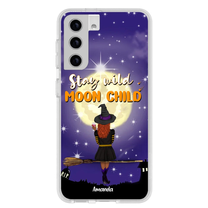 Custom Personalized Witchy Phone Case - Up to 3 Pets- Stay Wild Moon Child - Phone Case For iPhone, Samsung - OCEL9Z