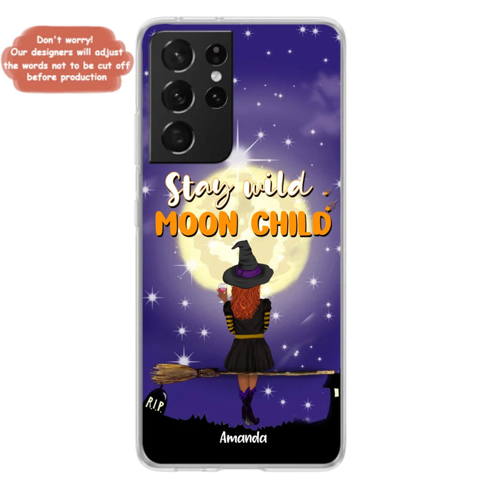 Custom Personalized Witchy Phone Case - Up to 3 Pets- Stay Wild Moon Child - Phone Case For iPhone, Samsung - OCEL9Z