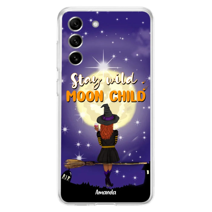 Custom Personalized Witchy Phone Case - Up to 3 Pets- Stay Wild Moon Child - Phone Case For iPhone, Samsung - OCEL9Z