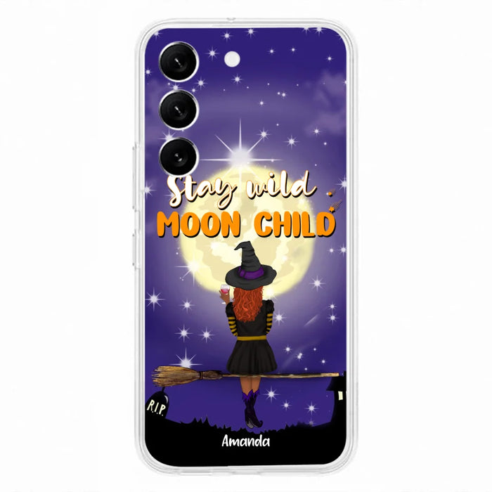 Custom Personalized Witchy Phone Case - Up to 3 Pets- Stay Wild Moon Child - Phone Case For iPhone, Samsung - OCEL9Z