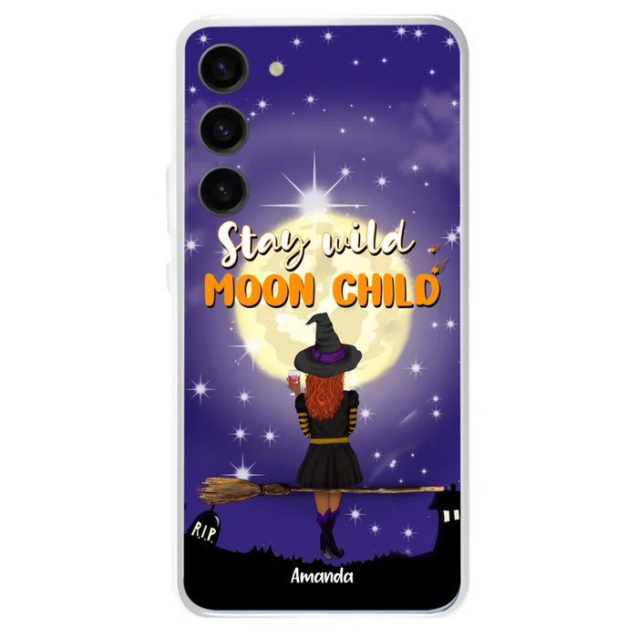 Custom Personalized Witchy Phone Case - Up to 3 Pets- Stay Wild Moon Child - Phone Case For iPhone, Samsung - OCEL9Z