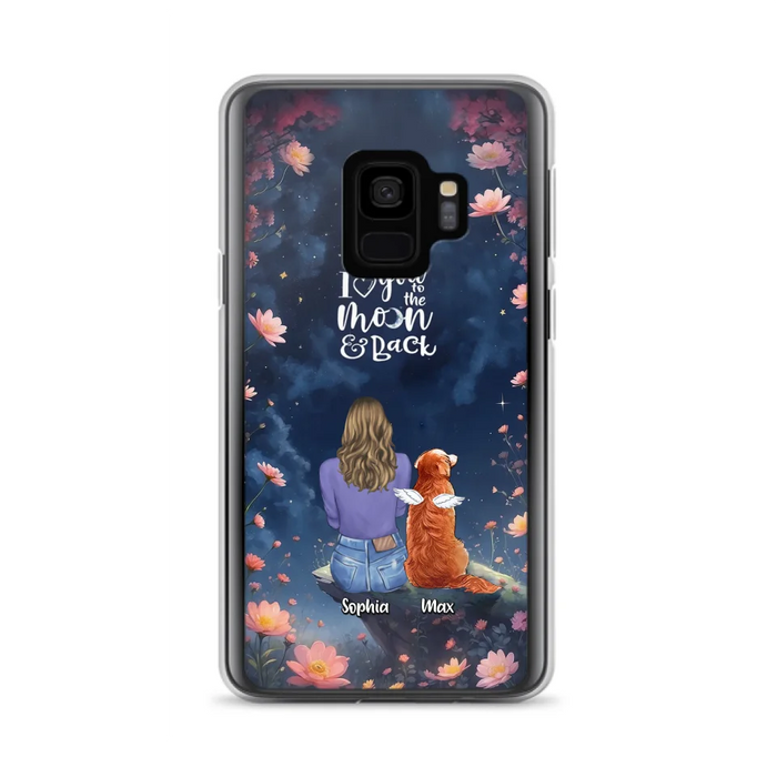 Custom Personalized Pet Phone Case - Gift Idea For Dog/ Cat/ Rabbit Owner - Case For iPhone/ Samsung - I Love You To The Moon & Back