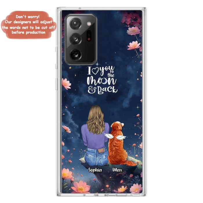 Custom Personalized Pet Phone Case - Gift Idea For Dog/ Cat/ Rabbit Owner - Case For iPhone/ Samsung - I Love You To The Moon & Back