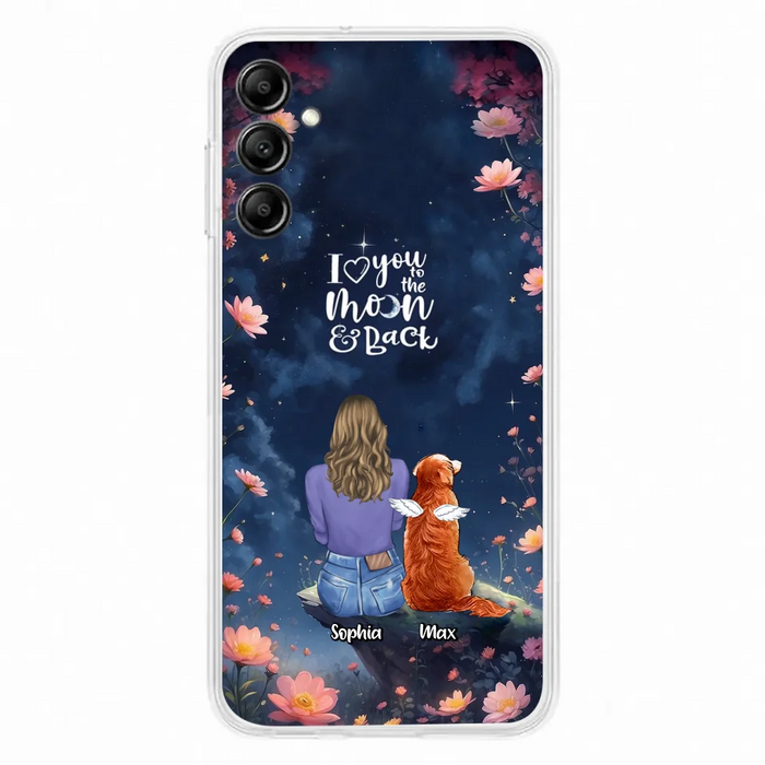 Custom Personalized Pet Phone Case - Gift Idea For Dog/ Cat/ Rabbit Owner - Case For iPhone/ Samsung - I Love You To The Moon & Back