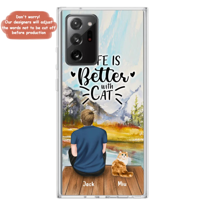 Custom Personalized Cat Dad Phone Case - Gifts For Cat Lovers With Upto 4 Cats - Best Cat Dad Ever - Case For iPhone, Samsung And Xiaomi