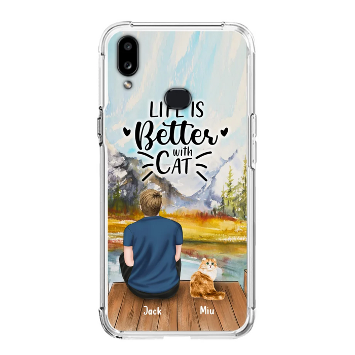 Custom Personalized Cat Dad Phone Case - Gifts For Cat Lovers With Upto 4 Cats - Best Cat Dad Ever - Case For iPhone, Samsung And Xiaomi