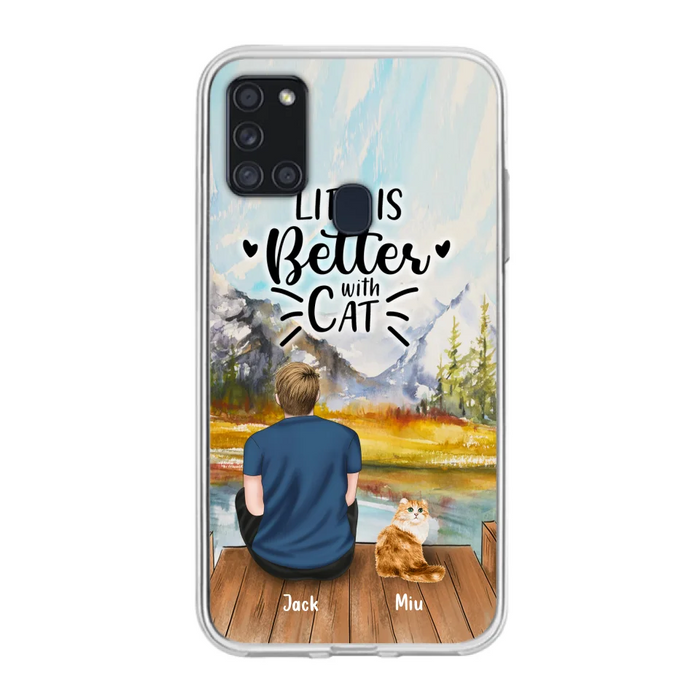 Custom Personalized Cat Dad Phone Case - Gifts For Cat Lovers With Upto 4 Cats - Best Cat Dad Ever - Case For iPhone, Samsung And Xiaomi