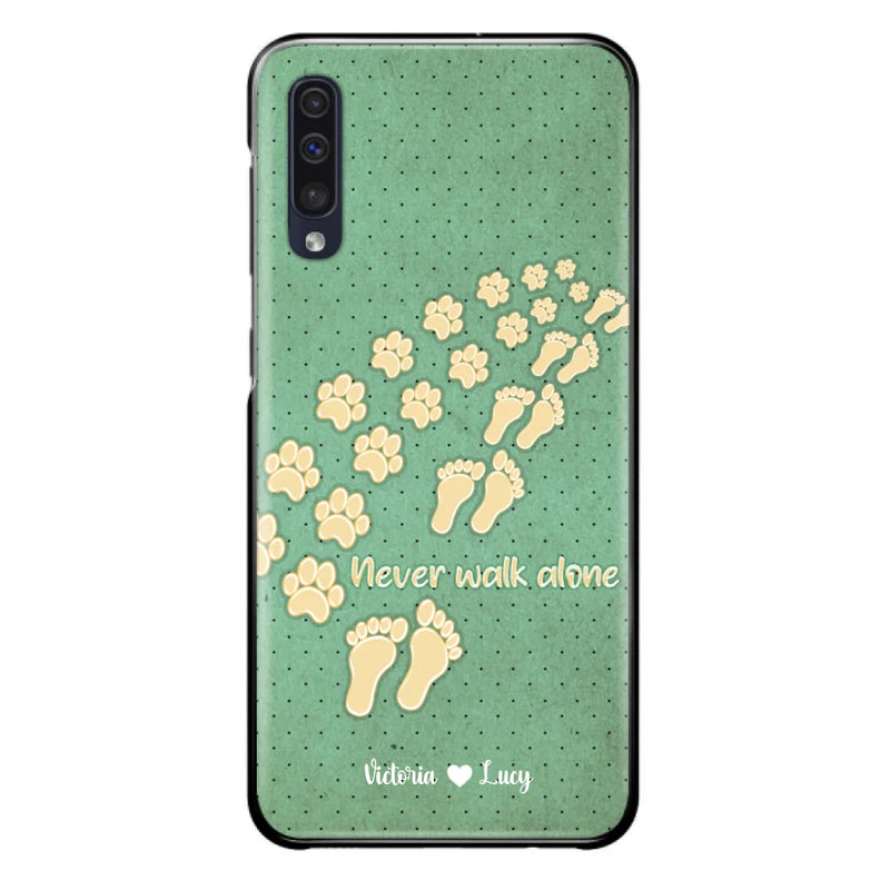 Personalized Dogs's Paws Phone Case - Best Gift Idea For Dog Lovers With Up to 3 Dogs's Paws - Never Walk ALone - Case For iPhone, Samsung And Xiaomi