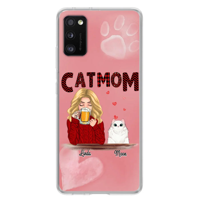 Custom Personalized Pet Mom Phone Case - Pet Mom With Beer And Upto 4 Pets - Case For iPhone, Samsung and Xiaomi