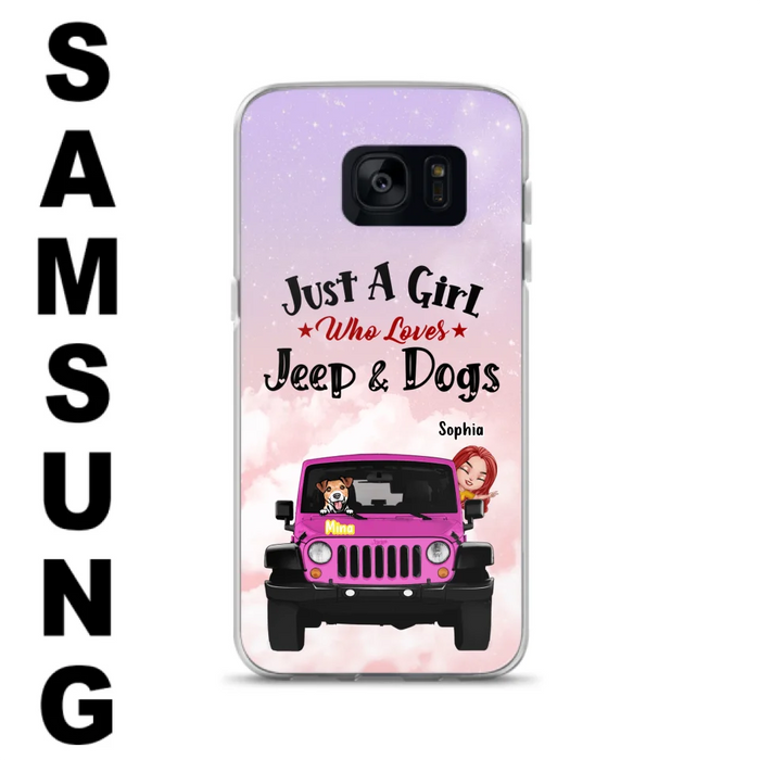 Custom Personalized Dog Mom & Off-road Phone Case- Up to 5 Dogs - Best Gift For Dog Lovers/Mother's Day - Just A Girl - Cases For iPhone And Samsung