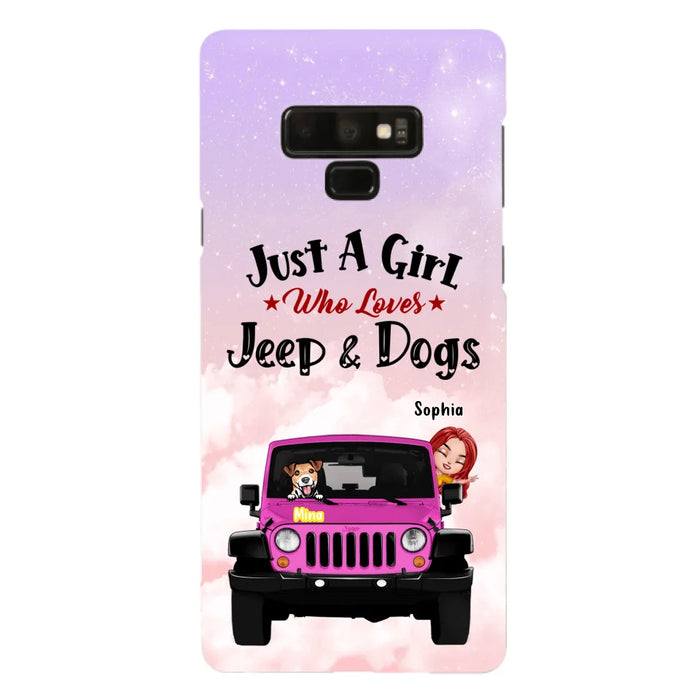 Custom Personalized Dog Mom & Off-road Phone Case- Up to 5 Dogs - Best Gift For Dog Lovers/Mother's Day - Just A Girl - Cases For iPhone And Samsung