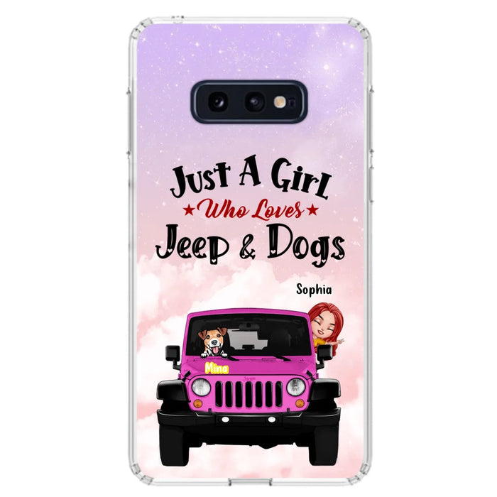 Custom Personalized Dog Mom & Off-road Phone Case- Up to 5 Dogs - Best Gift For Dog Lovers/Mother's Day - Just A Girl - Cases For iPhone And Samsung