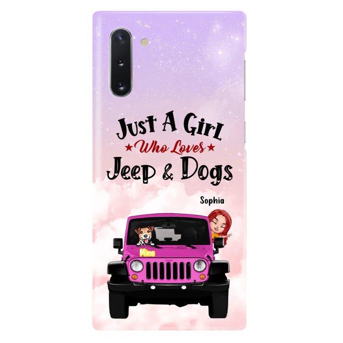 Custom Personalized Dog Mom & Off-road Phone Case- Up to 5 Dogs - Best Gift For Dog Lovers/Mother's Day - Just A Girl - Cases For iPhone And Samsung