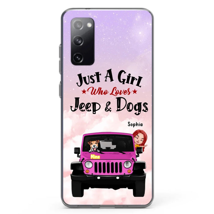 Custom Personalized Dog Mom & Off-road Phone Case- Up to 5 Dogs - Best Gift For Dog Lovers/Mother's Day - Just A Girl - Cases For iPhone And Samsung