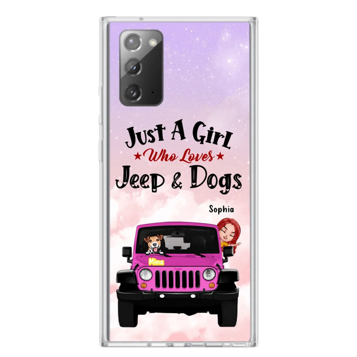 Custom Personalized Dog Mom & Off-road Phone Case- Up to 5 Dogs - Best Gift For Dog Lovers/Mother's Day - Just A Girl - Cases For iPhone And Samsung