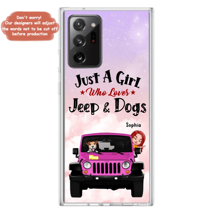 Custom Personalized Dog Mom & Off-road Phone Case- Up to 5 Dogs - Best Gift For Dog Lovers/Mother's Day - Just A Girl - Cases For iPhone And Samsung