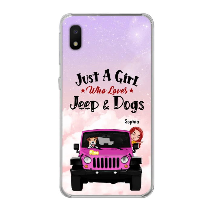 Custom Personalized Dog Mom & Off-road Phone Case- Up to 5 Dogs - Best Gift For Dog Lovers/Mother's Day - Just A Girl - Cases For iPhone And Samsung