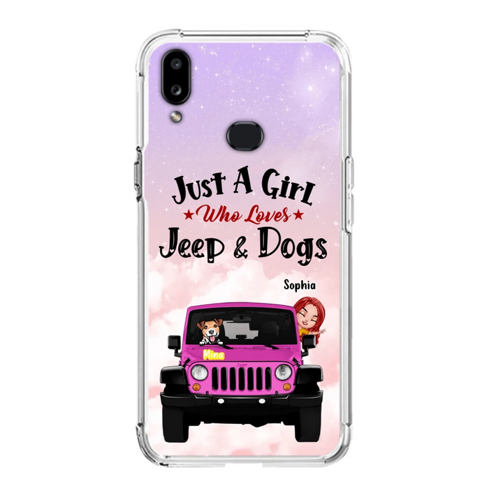 Custom Personalized Dog Mom & Off-road Phone Case- Up to 5 Dogs - Best Gift For Dog Lovers/Mother's Day - Just A Girl - Cases For iPhone And Samsung