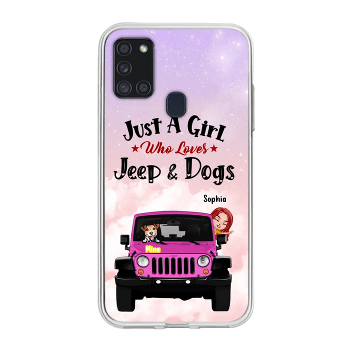 Custom Personalized Dog Mom & Off-road Phone Case- Up to 5 Dogs - Best Gift For Dog Lovers/Mother's Day - Just A Girl - Cases For iPhone And Samsung