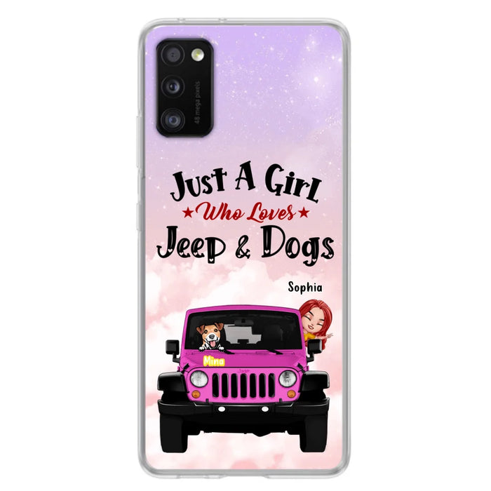 Custom Personalized Dog Mom & Off-road Phone Case- Up to 5 Dogs - Best Gift For Dog Lovers/Mother's Day - Just A Girl - Cases For iPhone And Samsung