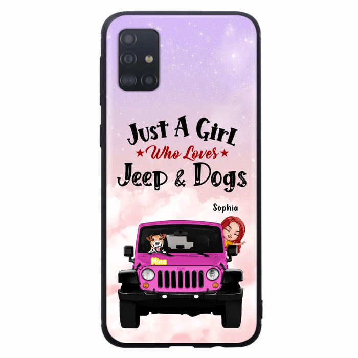 Custom Personalized Dog Mom & Off-road Phone Case- Up to 5 Dogs - Best Gift For Dog Lovers/Mother's Day - Just A Girl - Cases For iPhone And Samsung