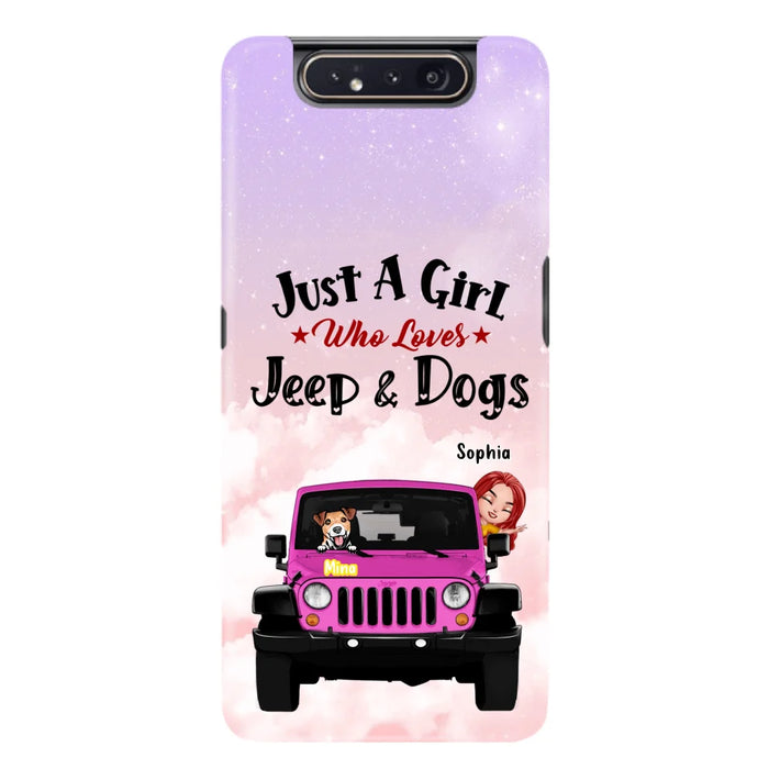 Custom Personalized Dog Mom & Off-road Phone Case- Up to 5 Dogs - Best Gift For Dog Lovers/Mother's Day - Just A Girl - Cases For iPhone And Samsung