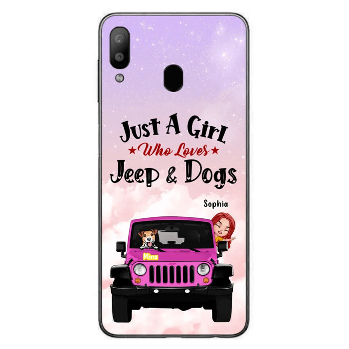 Custom Personalized Dog Mom & Off-road Phone Case- Up to 5 Dogs - Best Gift For Dog Lovers/Mother's Day - Just A Girl - Cases For iPhone And Samsung