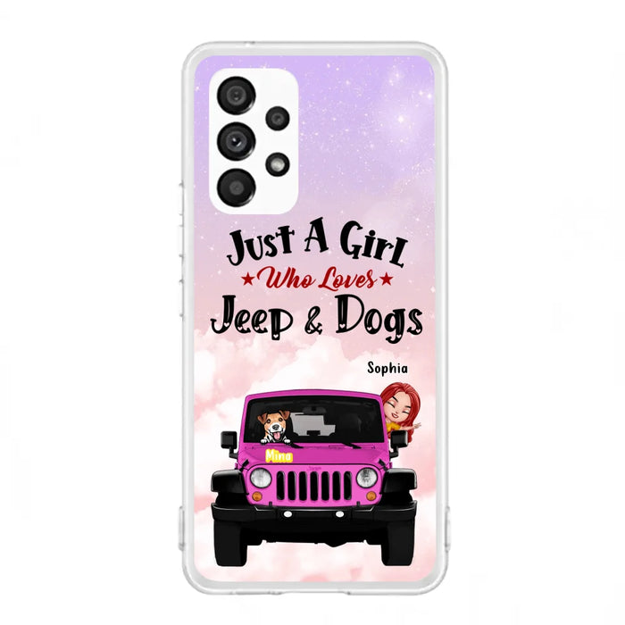 Custom Personalized Dog Mom & Off-road Phone Case- Up to 5 Dogs - Best Gift For Dog Lovers/Mother's Day - Just A Girl - Cases For iPhone And Samsung