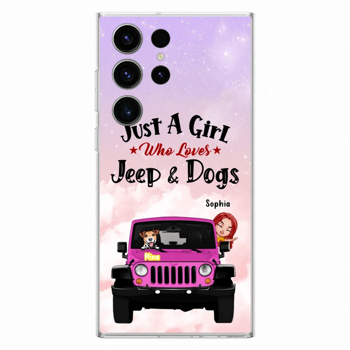 Custom Personalized Dog Mom & Off-road Phone Case- Up to 5 Dogs - Best Gift For Dog Lovers/Mother's Day - Just A Girl - Cases For iPhone And Samsung