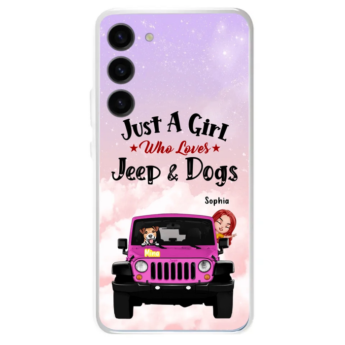 Custom Personalized Dog Mom & Off-road Phone Case- Up to 5 Dogs - Best Gift For Dog Lovers/Mother's Day - Just A Girl - Cases For iPhone And Samsung