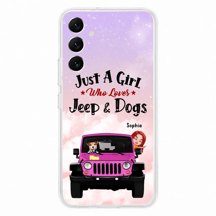 Custom Personalized Dog Mom & Off-road Phone Case- Up to 5 Dogs - Best Gift For Dog Lovers/Mother's Day - Just A Girl - Cases For iPhone And Samsung