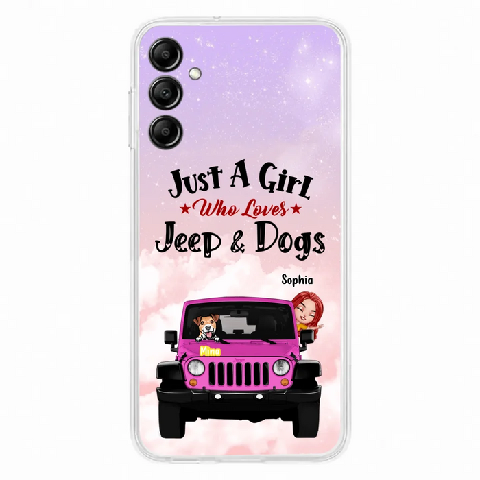 Custom Personalized Dog Mom & Off-road Phone Case- Up to 5 Dogs - Best Gift For Dog Lovers/Mother's Day - Just A Girl - Cases For iPhone And Samsung