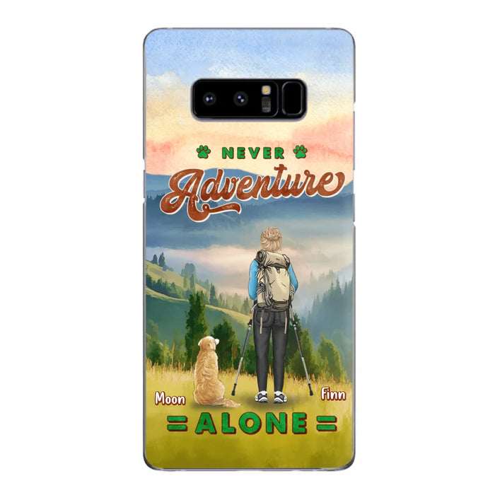 Custom Personalized Solo Hiking With Dogs Phone Case - Woman/Man With Upto 4 Dogs - Gift Idea For Hiking Lovers - Cases For iPhone and Samsung