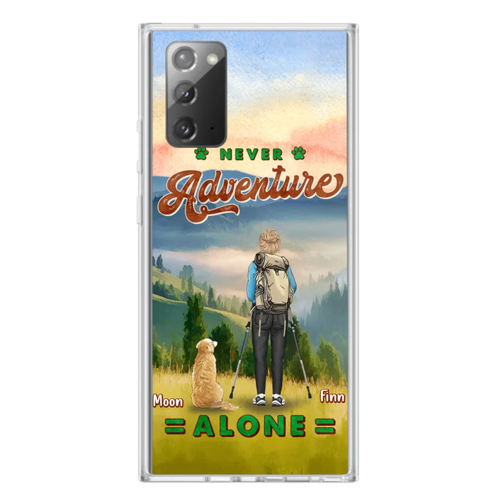 Custom Personalized Solo Hiking With Dogs Phone Case - Woman/Man With Upto 4 Dogs - Gift Idea For Hiking Lovers - Cases For iPhone and Samsung