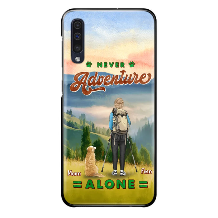 Custom Personalized Solo Hiking With Dogs Phone Case - Woman/Man With Upto 4 Dogs - Gift Idea For Hiking Lovers - Cases For iPhone and Samsung