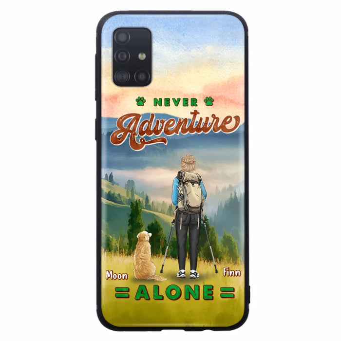 Custom Personalized Solo Hiking With Dogs Phone Case - Woman/Man With Upto 4 Dogs - Gift Idea For Hiking Lovers - Cases For iPhone and Samsung