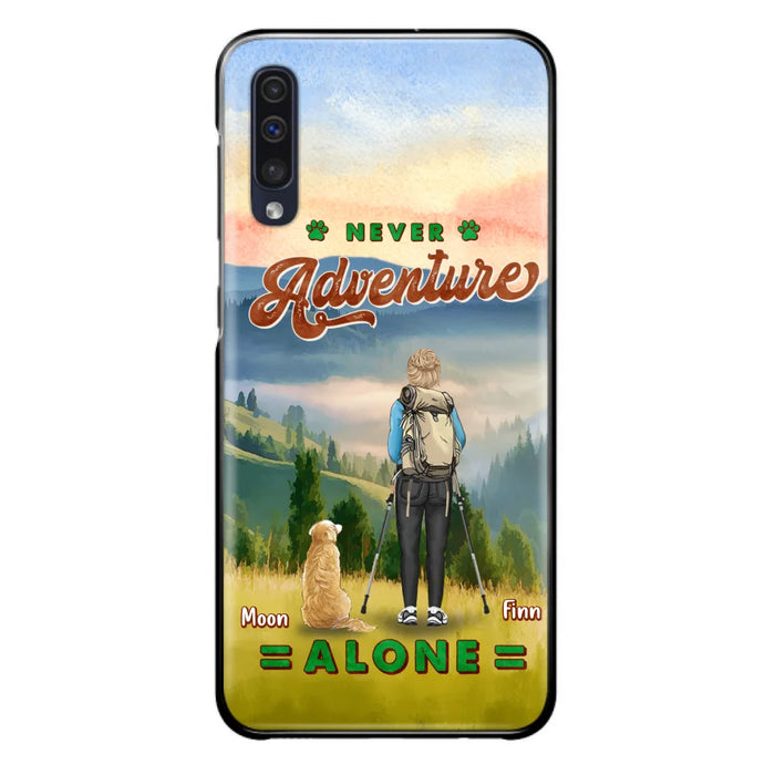 Custom Personalized Solo Hiking With Dogs Phone Case - Woman/Man With Upto 4 Dogs - Gift Idea For Hiking Lovers - Cases For iPhone and Samsung