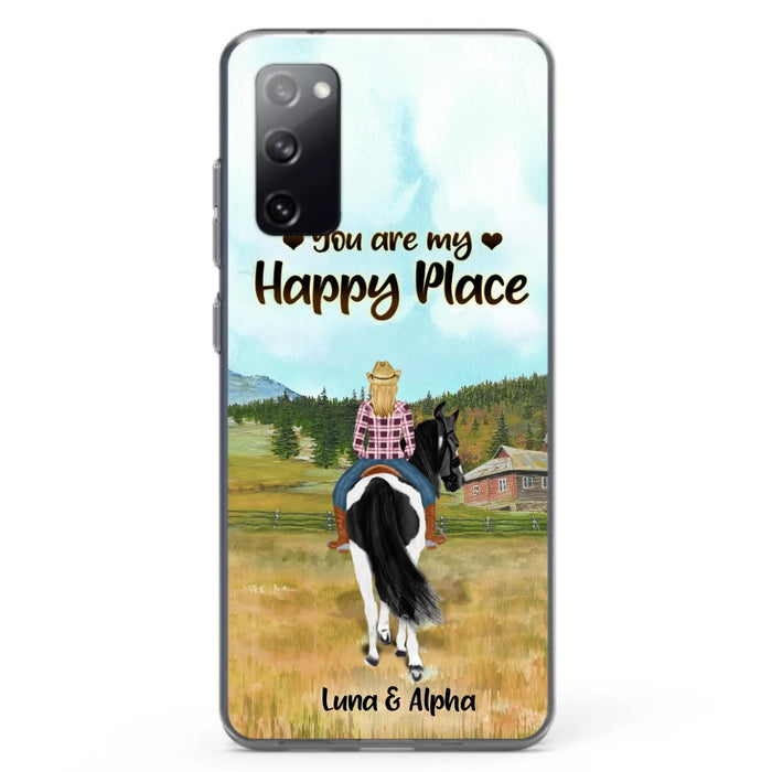 Custom Personalized Horse Riding Phone Case - You Are My Happy Place - Case Phone For iPhone And Samsung