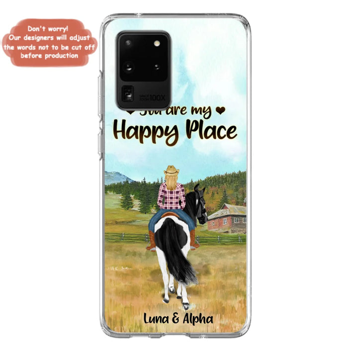 Custom Personalized Horse Riding Phone Case - You Are My Happy Place - Case Phone For iPhone And Samsung