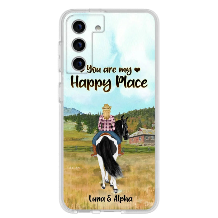 Custom Personalized Horse Riding Phone Case - You Are My Happy Place - Case Phone For iPhone And Samsung