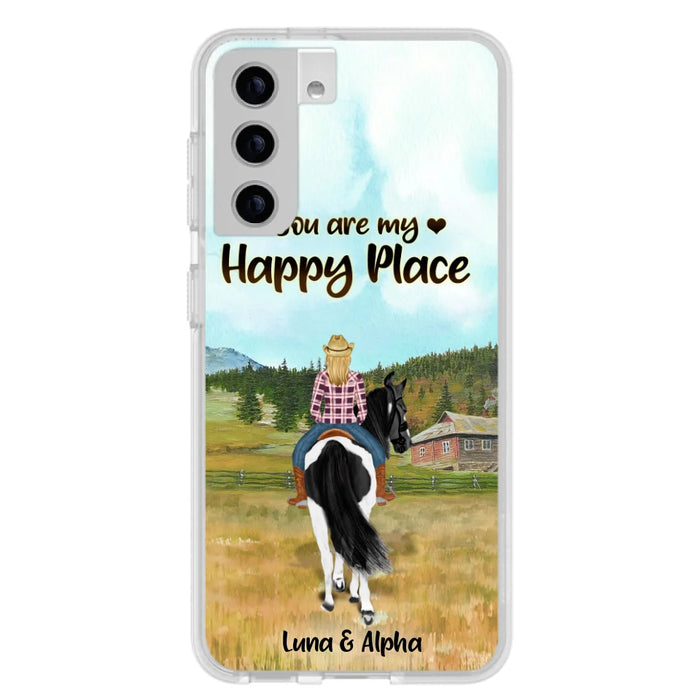 Custom Personalized Horse Riding Phone Case - You Are My Happy Place - Case Phone For iPhone And Samsung