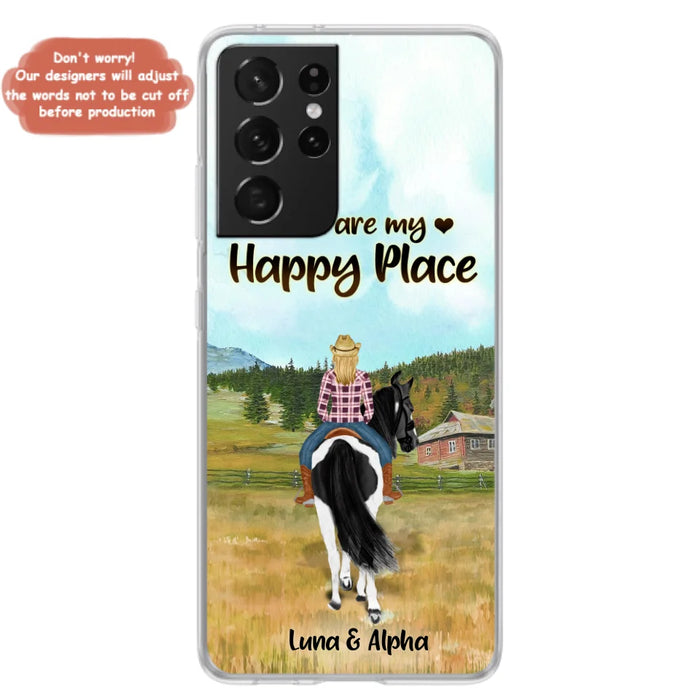 Custom Personalized Horse Riding Phone Case - You Are My Happy Place - Case Phone For iPhone And Samsung